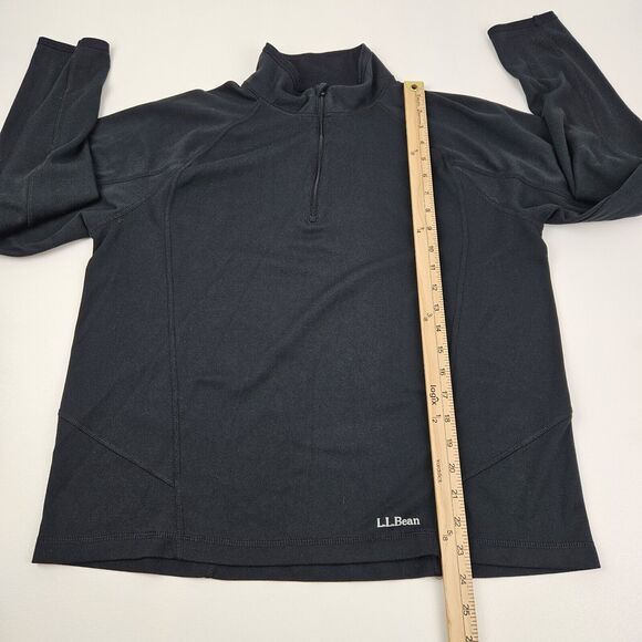 L.L. Bean Midweight Base Layer Long Sleeve 1/4 Zip Men's Large Black Pullover - Picture 5 of 7